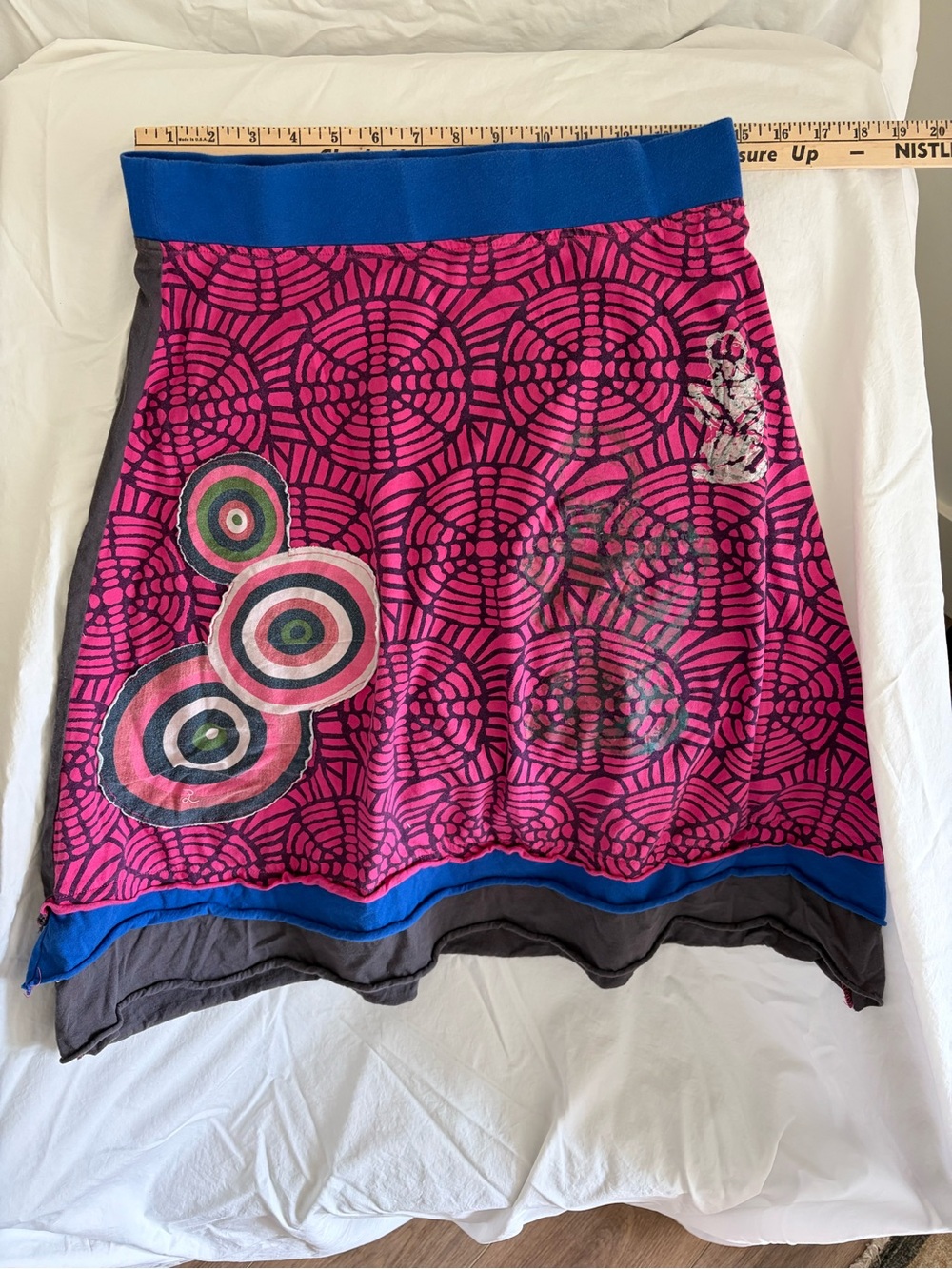 Love & Love Pink Patterned A-Line Skirt with graphics